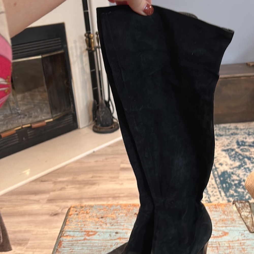 Vicini Giuseppe Zanotti Black Suede Over Knee Boots EU 38.5 Italy - Picture 3 of 8